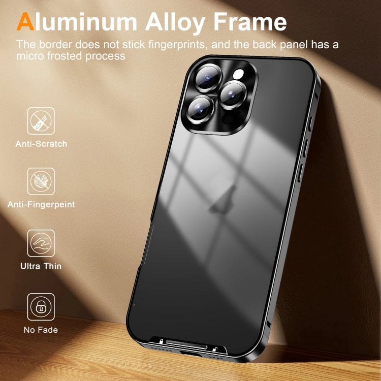 For iPhone 16 Pro Max Frosted Metal Phone Case(Black)