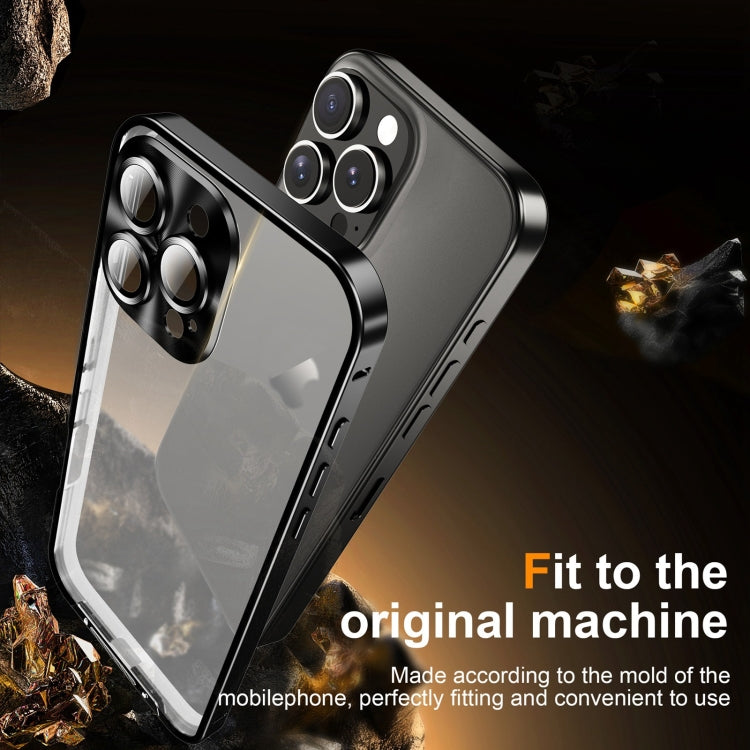 For iPhone 16 Pro Max Frosted Metal Phone Case(Black)