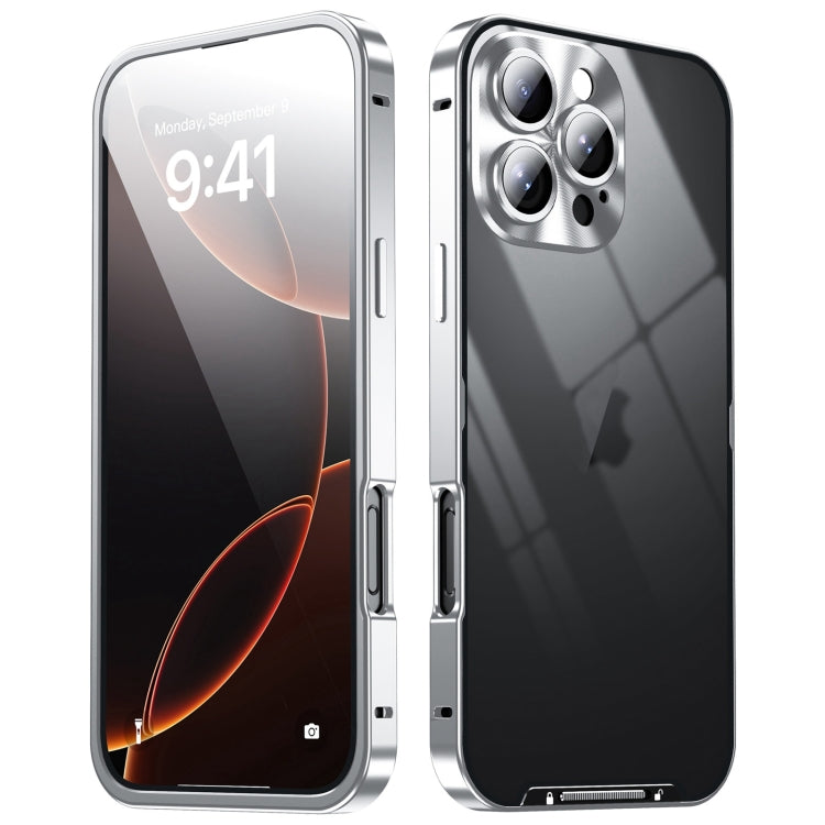 For iPhone 16 Pro Max Frosted Metal Phone Case(Silver)