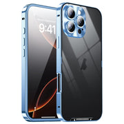 For iPhone 16 Pro Max Frosted Metal Phone Case(Blue)