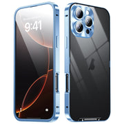For iPhone 16 Pro Max Frosted Metal Phone Case(Blue)