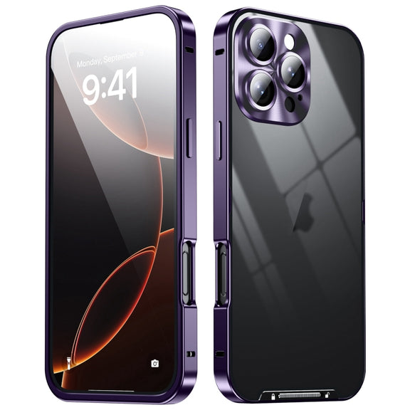 For iPhone 16 Pro Max Frosted Metal Phone Case(Purple)