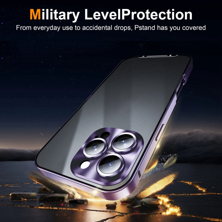 For iPhone 16 Pro Max Frosted Metal Phone Case(Purple)