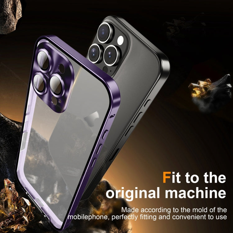 For iPhone 16 Pro Max Frosted Metal Phone Case(Purple)