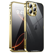 For iPhone 16 Pro Max Frosted Metal Phone Case(Gold)