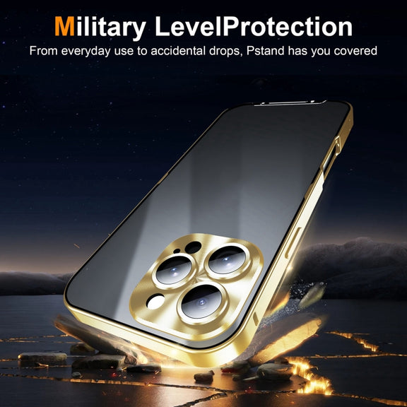 For iPhone 16 Pro Max Frosted Metal Phone Case(Gold)