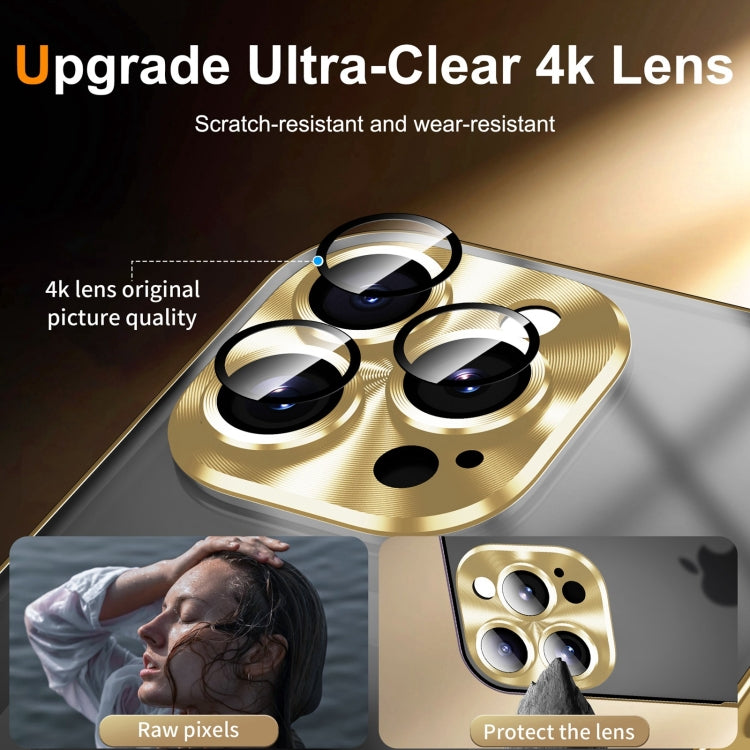 For iPhone 16 Pro Max Frosted Metal Phone Case(Gold)