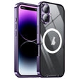 For iPhone 16 Frosted MagSafe Magnetic Metal Phone Case(Purple) - iPhone 16 Cases by PMC TechLife | Online Shopping South Africa | PMC TechLife | Buy Now Pay Later Mobicred
