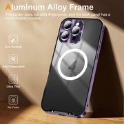 For iPhone 16 Pro Frosted MagSafe Magnetic Metal Phone Case(Purple)