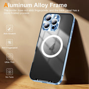 For iPhone 16 Pro Max Frosted MagSafe Magnetic Metal Phone Case(Blue)