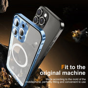 For iPhone 16 Pro Max Frosted MagSafe Magnetic Metal Phone Case(Blue)