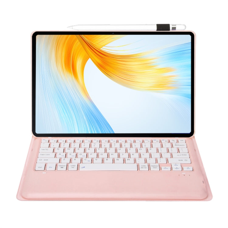 For Honor MagicPad 13 AH16 TPU Ultra-thin Detachable Bluetooth Keyboard Tablet Leather Case(Pink)