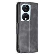For Honor X7b Lambskin Texture Pure Color Flip Leather Phone Case(Black)