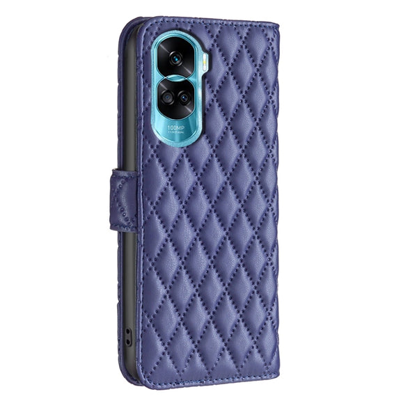 For Honor 90 Lite/X50i Diamond Lattice Wallet Flip Leather Phone Case(Blue)