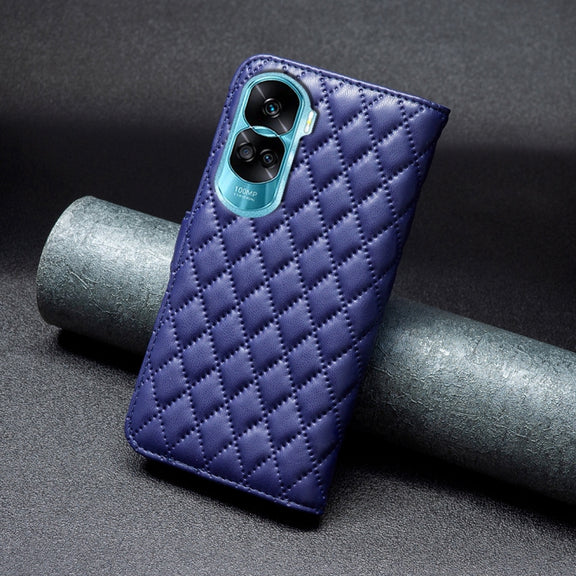 For Honor 90 Lite/X50i Diamond Lattice Wallet Flip Leather Phone Case(Blue)