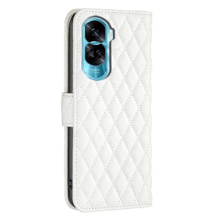 For Honor 90 Lite/X50i Diamond Lattice Wallet Flip Leather Phone Case(White)