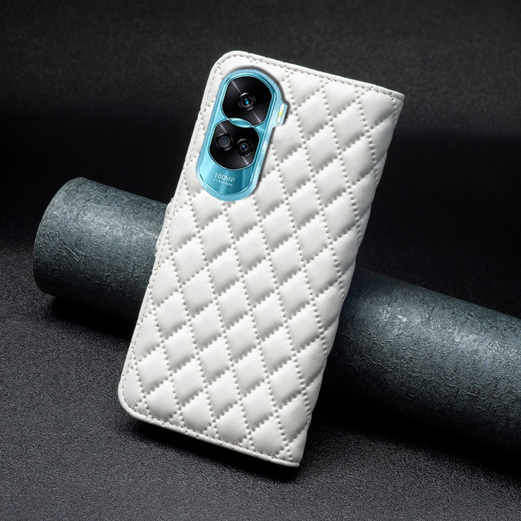 For Honor 90 Lite/X50i Diamond Lattice Wallet Flip Leather Phone Case(White)