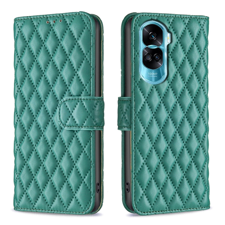 For Honor 90 Lite/X50i Diamond Lattice Wallet Flip Leather Phone Case(Green)
