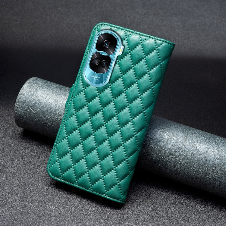 For Honor 90 Lite/X50i Diamond Lattice Wallet Flip Leather Phone Case(Green)