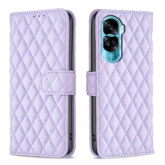For Honor 90 Lite/X50i Diamond Lattice Wallet Flip Leather Phone Case(Purple)