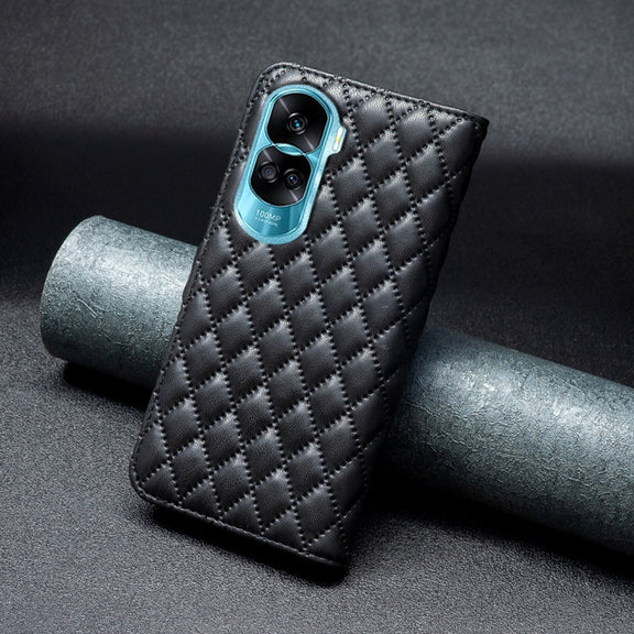 For Honor 90 Lite/X50i Diamond Lattice Wallet Flip Leather Phone Case(Black)