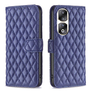 For Honor 90 Pro Diamond Lattice Wallet Flip Leather Phone Case(Blue)