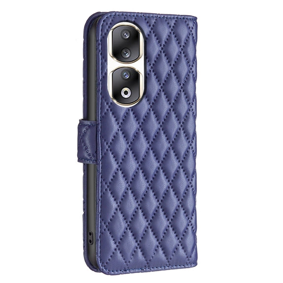 For Honor 90 Pro Diamond Lattice Wallet Flip Leather Phone Case(Blue)