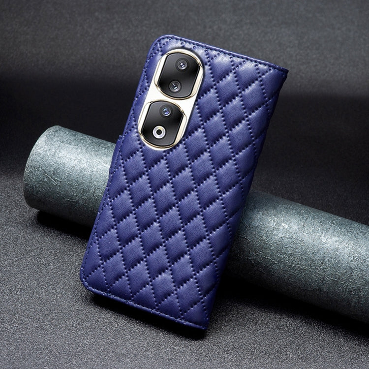 For Honor 90 Pro Diamond Lattice Wallet Flip Leather Phone Case(Blue)
