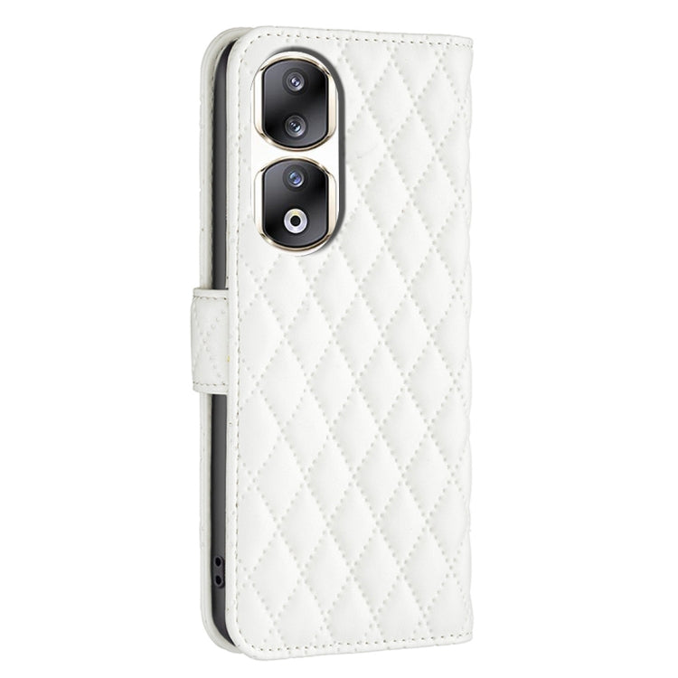 For Honor 90 Pro Diamond Lattice Wallet Flip Leather Phone Case(White)