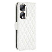 For Honor 90 Pro Diamond Lattice Wallet Flip Leather Phone Case(White)