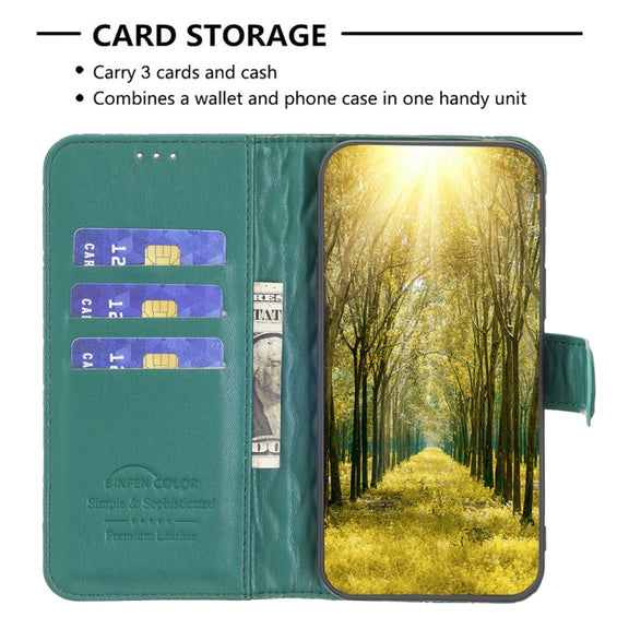 For Honor 90 Pro Diamond Lattice Wallet Flip Leather Phone Case(Green)