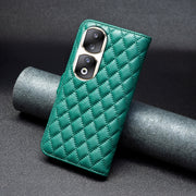 For Honor 90 Pro Diamond Lattice Wallet Flip Leather Phone Case(Green)
