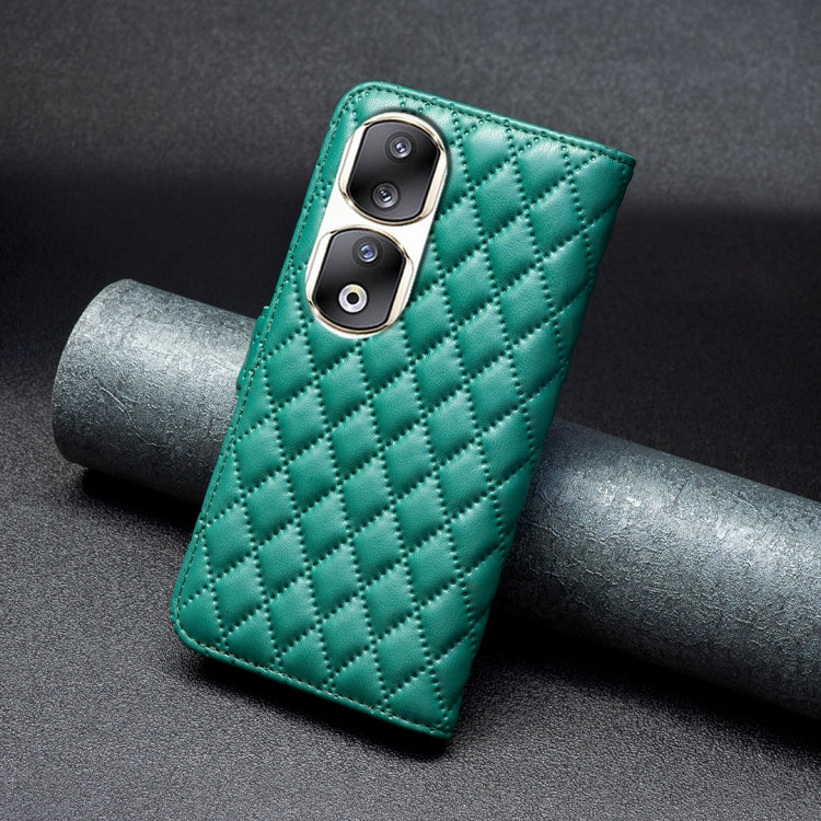 For Honor 90 Pro Diamond Lattice Wallet Flip Leather Phone Case(Green)