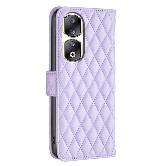 For Honor 90 Pro Diamond Lattice Wallet Flip Leather Phone Case(Purple)