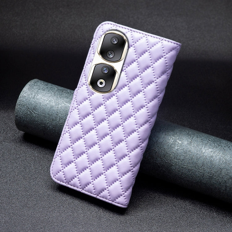 For Honor 90 Pro Diamond Lattice Wallet Flip Leather Phone Case(Purple)