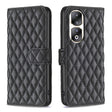 For Honor 90 Pro Diamond Lattice Wallet Flip Leather Phone Case(Black) - Honor Cases by PMC TechLife | Online Shopping South Africa | PMC TechLife | Buy Now Pay Later Mobicred