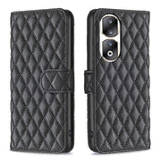 For Honor 90 Pro Diamond Lattice Wallet Flip Leather Phone Case(Black)