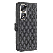 For Honor 90 Pro Diamond Lattice Wallet Flip Leather Phone Case(Black)