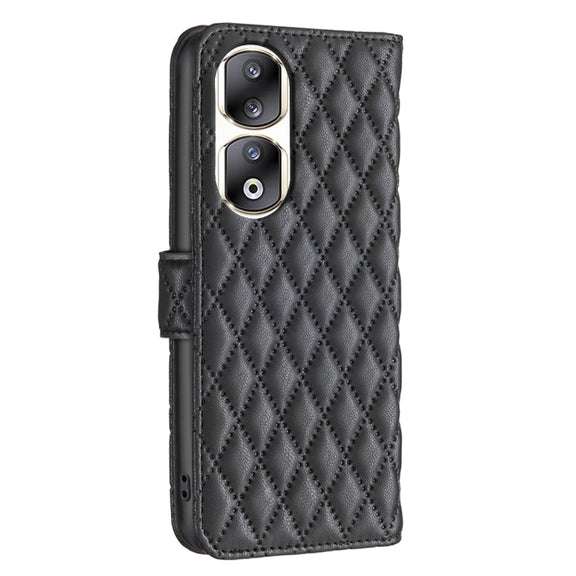 For Honor 90 Pro Diamond Lattice Wallet Flip Leather Phone Case(Black)