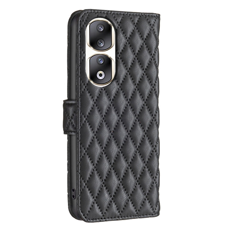 For Honor 90 Pro Diamond Lattice Wallet Flip Leather Phone Case(Black)