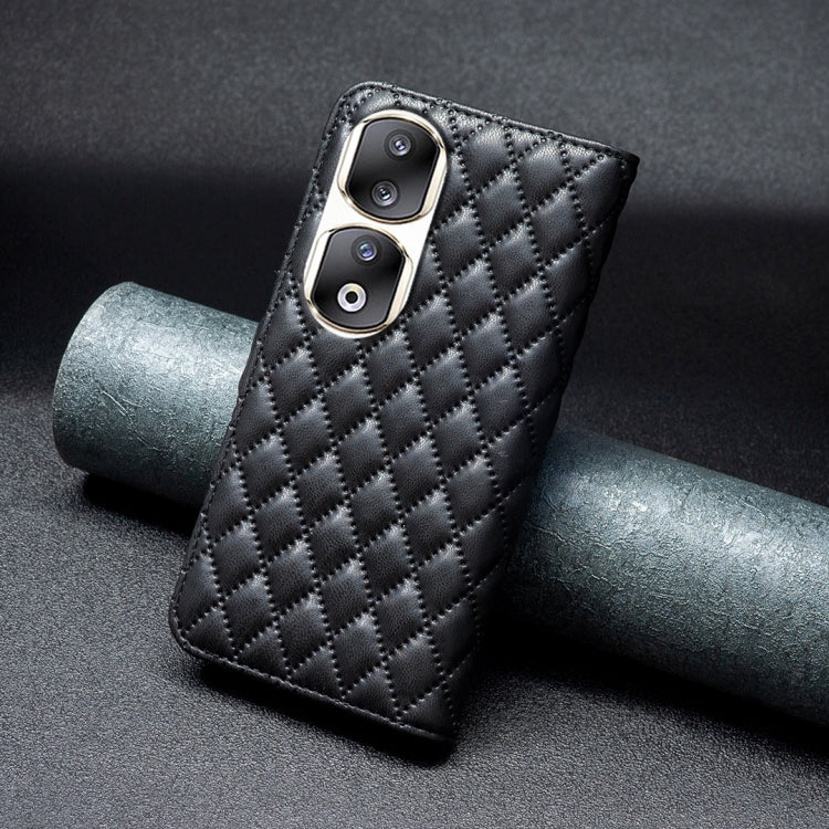 For Honor 90 Pro Diamond Lattice Wallet Flip Leather Phone Case(Black)