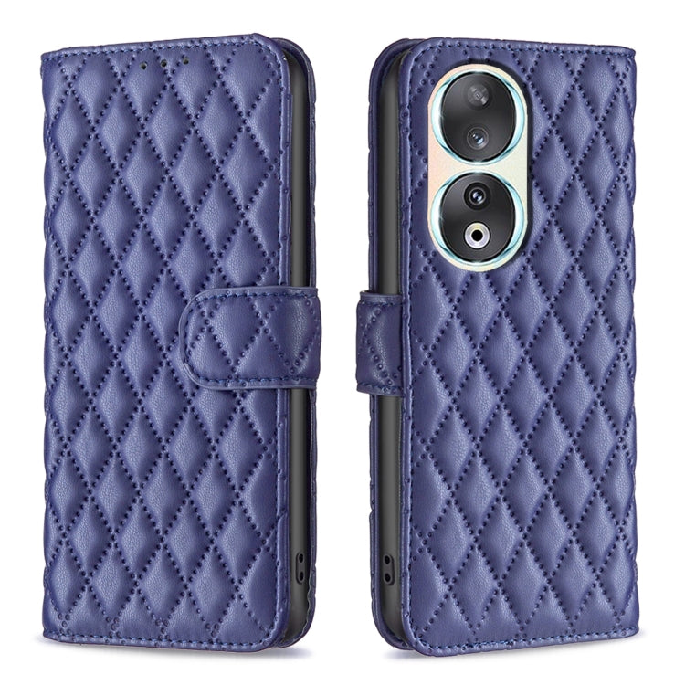 For Honor 90 5G Diamond Lattice Wallet Flip Leather Phone Case(Blue)