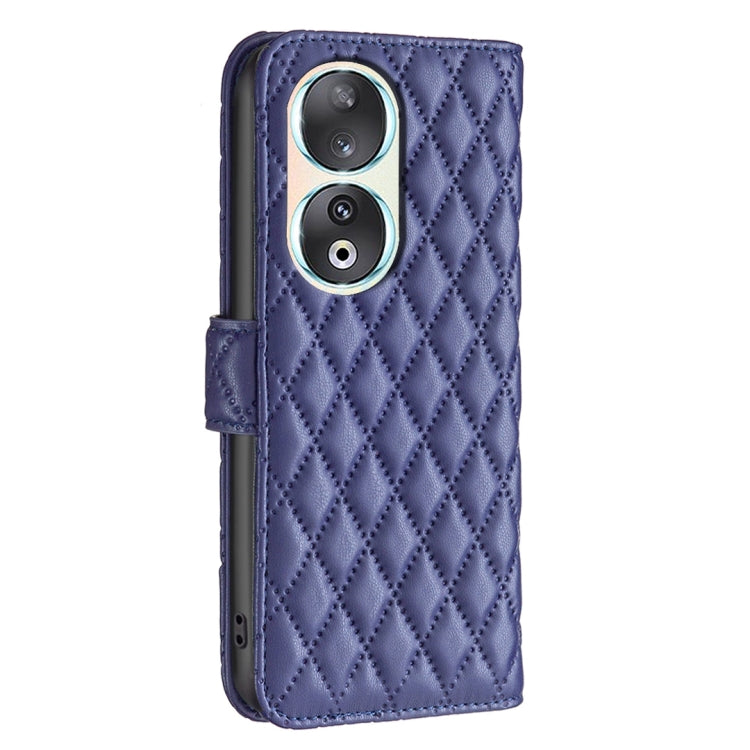 For Honor 90 5G Diamond Lattice Wallet Flip Leather Phone Case(Blue)