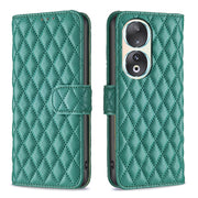 For Honor 90 5G Diamond Lattice Wallet Flip Leather Phone Case(Green)