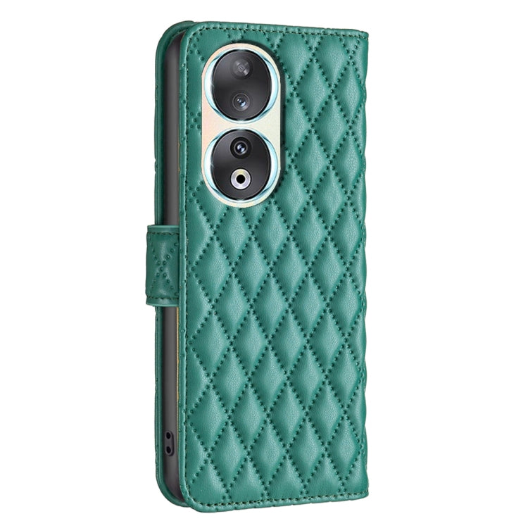 For Honor 90 5G Diamond Lattice Wallet Flip Leather Phone Case(Green)