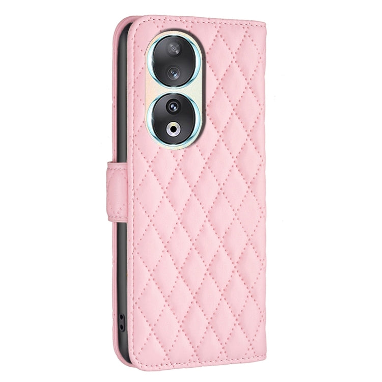 For Honor 90 5G Diamond Lattice Wallet Flip Leather Phone Case(Pink)
