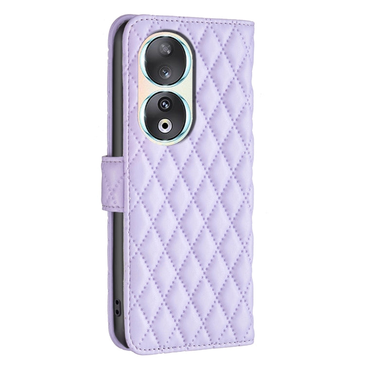 For Honor 90 5G Diamond Lattice Wallet Flip Leather Phone Case(Purple)