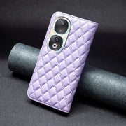 For Honor 90 5G Diamond Lattice Wallet Flip Leather Phone Case(Purple)