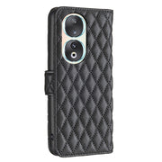 For Honor 90 5G Diamond Lattice Wallet Flip Leather Phone Case(Black)