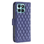 For Honor X6a Diamond Lattice Wallet Flip Leather Phone Case(Blue)